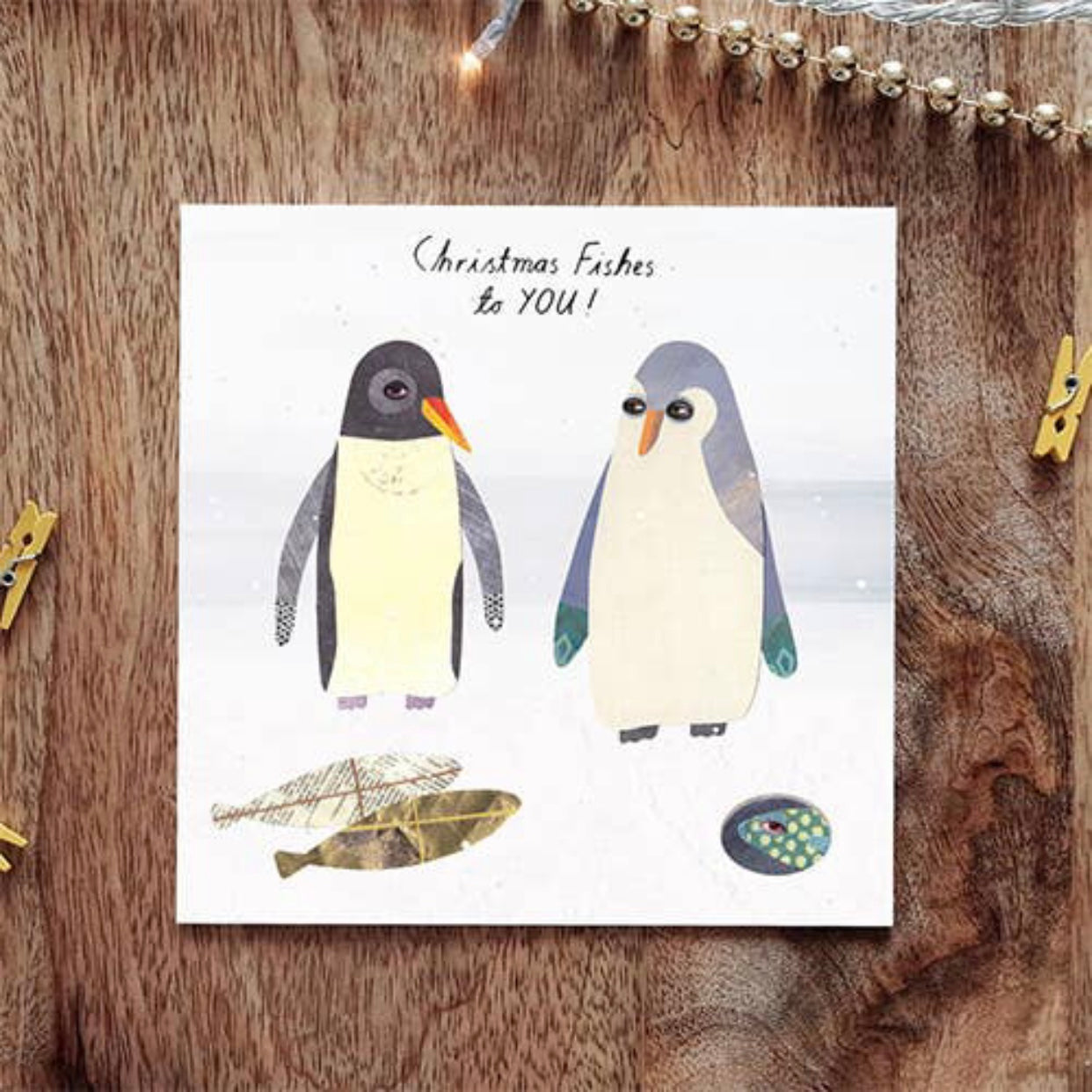 Christmas fishes to you greeting card