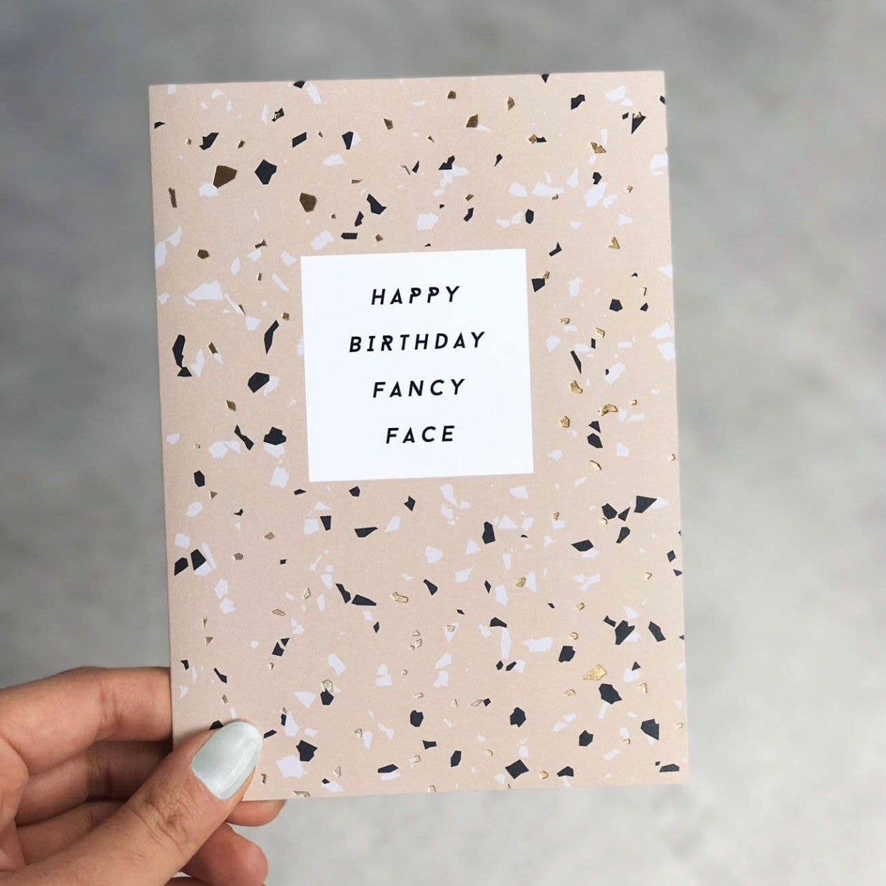 happy birthday fancy face greeting card