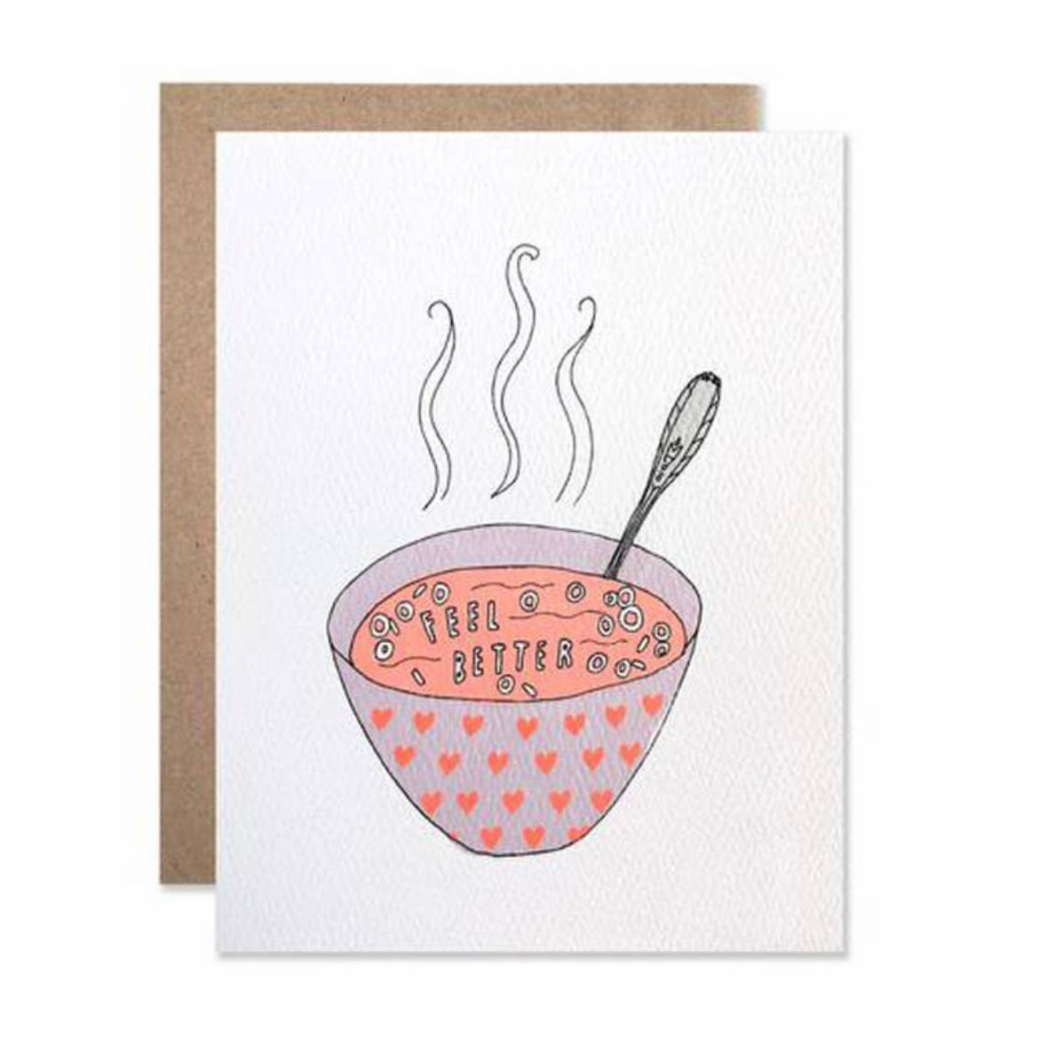 Feel better soup greeting card