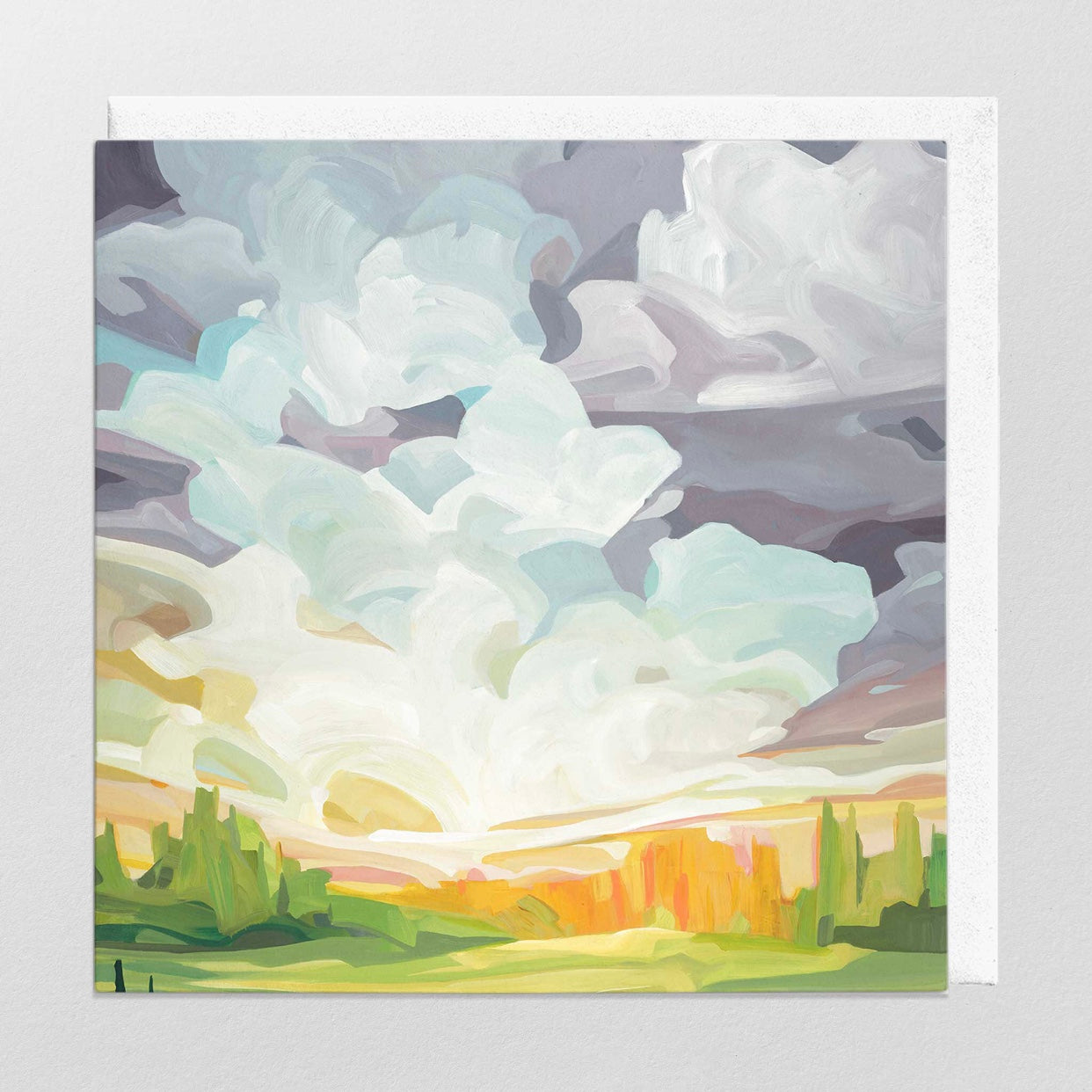 Cloudy day Art print Blank Greeting Card