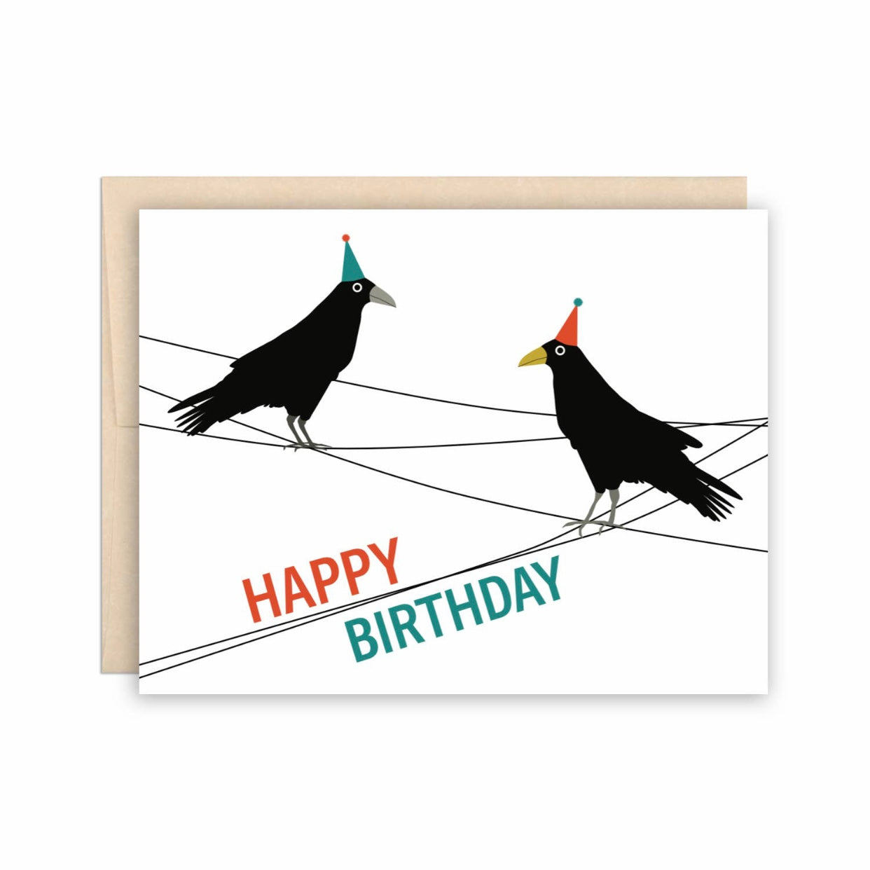 Happy Birthday Crows Greeting Card