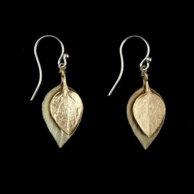 leaf two tone earrings