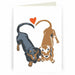 weiner dog Valentines greeting card