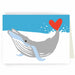Whale Valentines greeting card