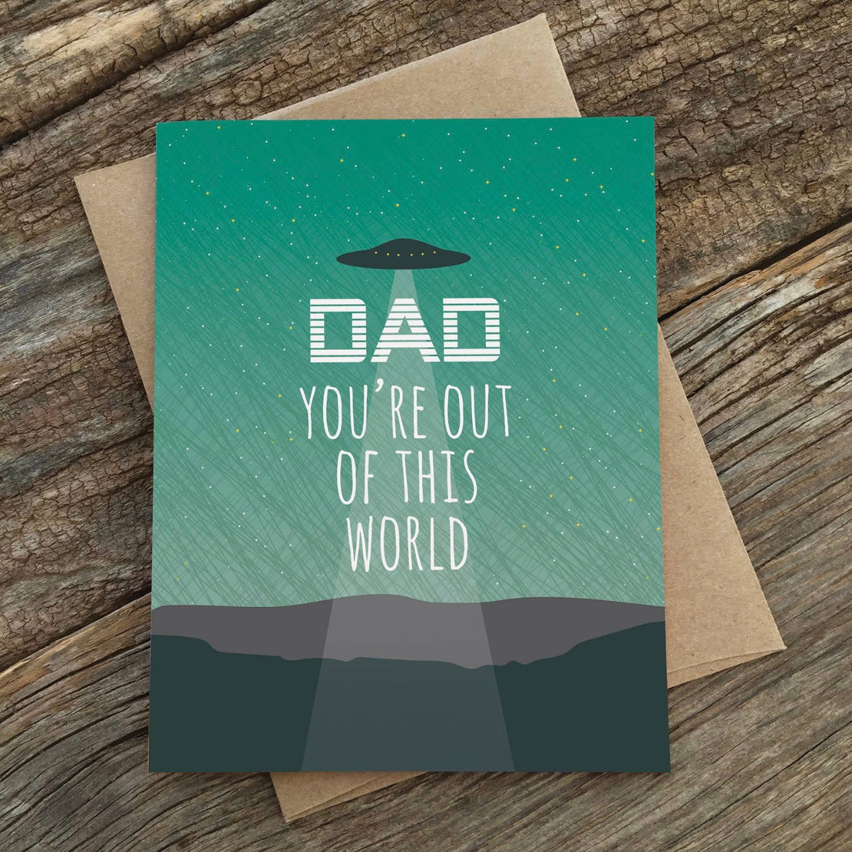 Dad out of this world  greeting card