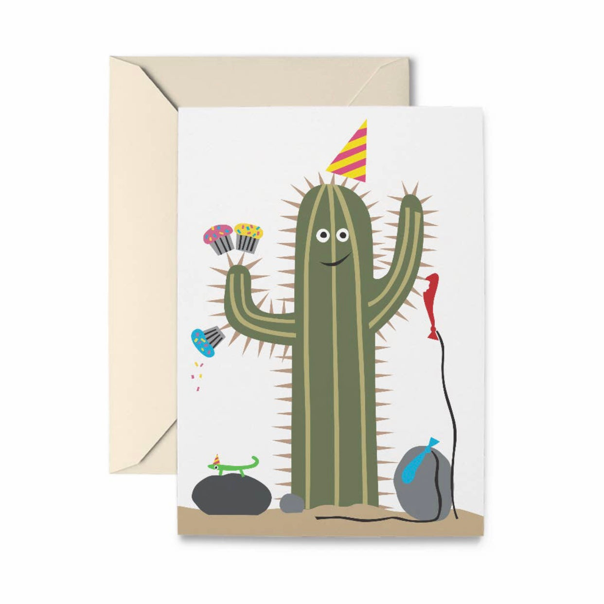 Cactus and cupcakes greeting card