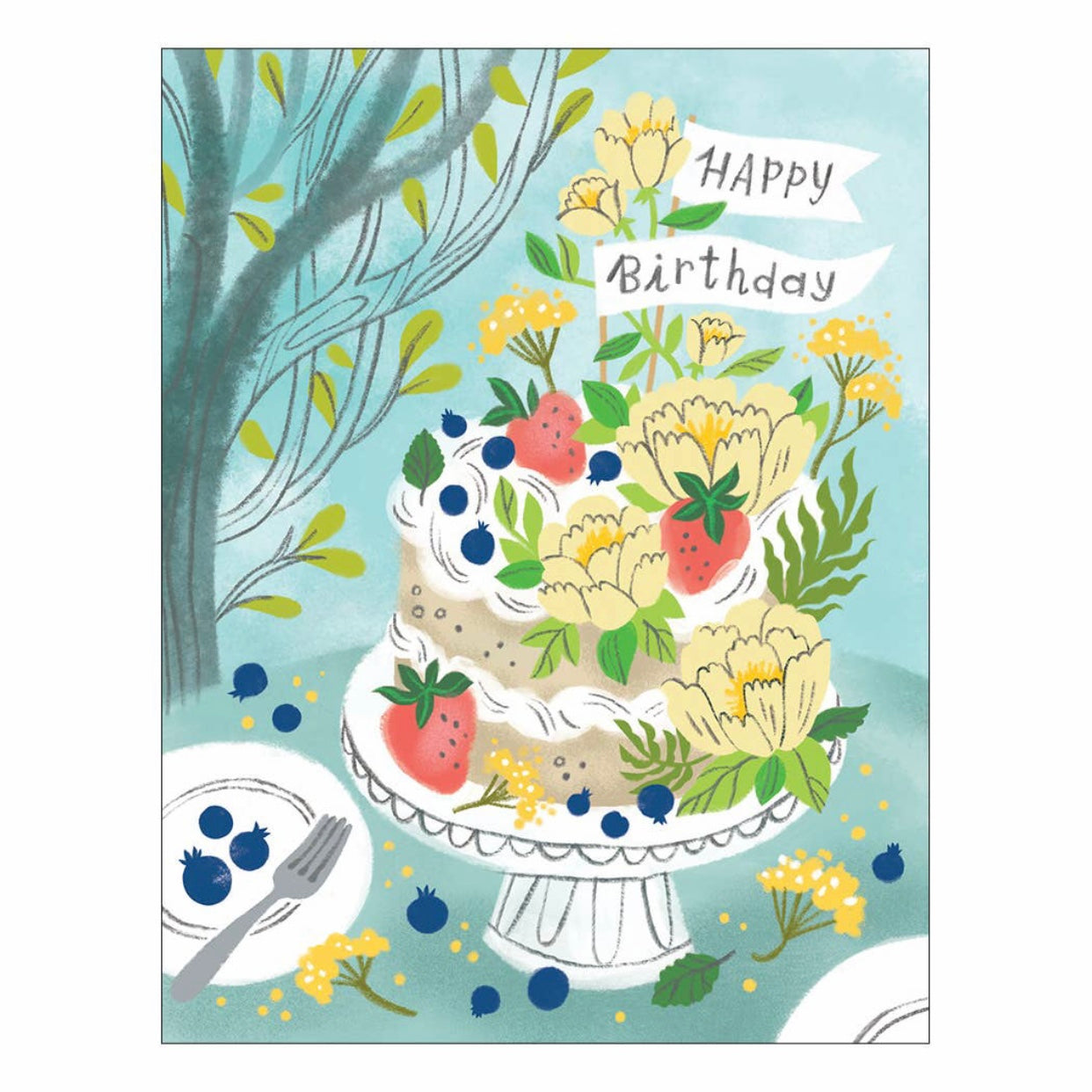 Happy Birthday Blank Greeting Card