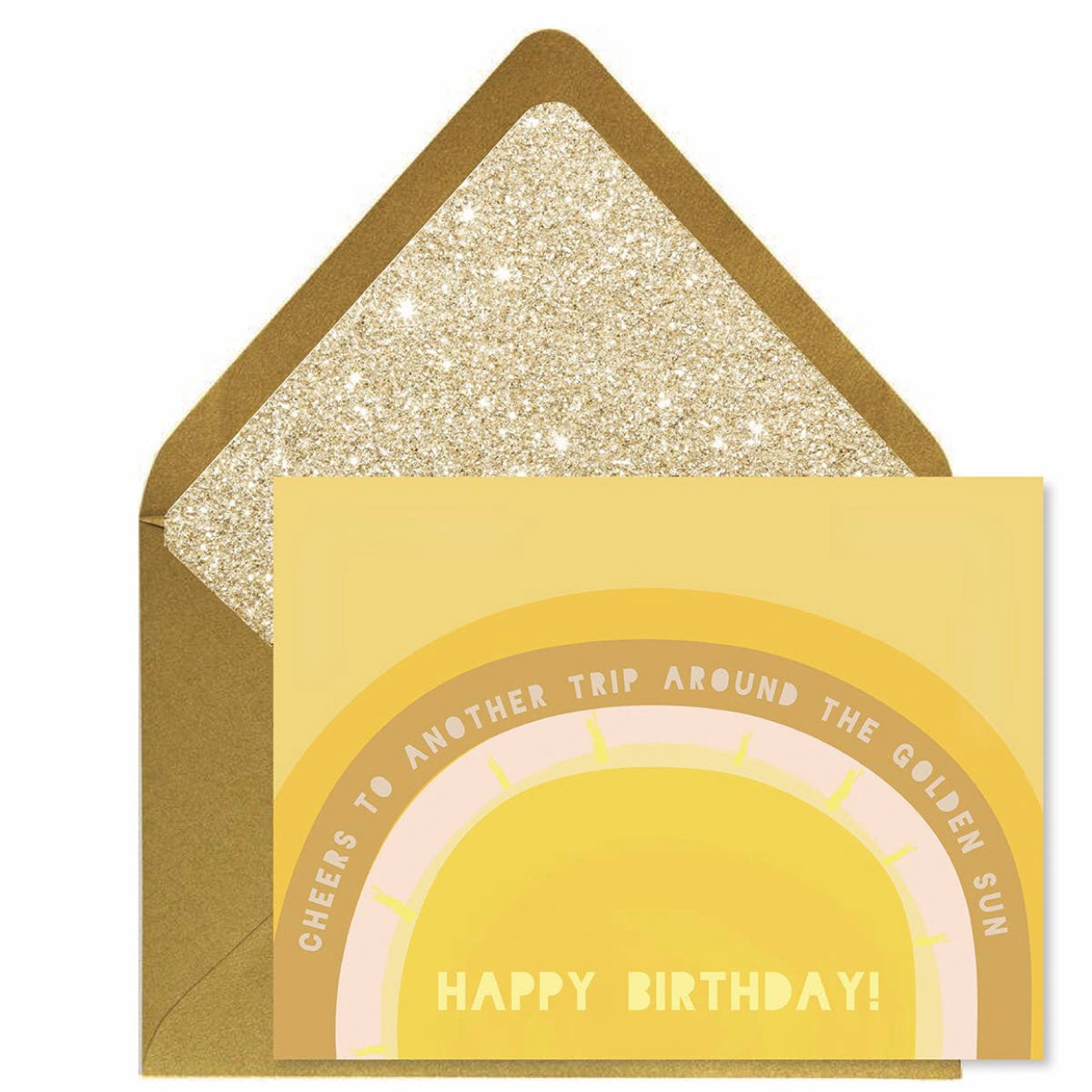Cheers to another trip around the golden sun happy birthday greeting card