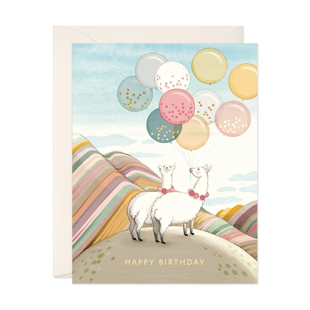 Happy Birthday llama greeting card