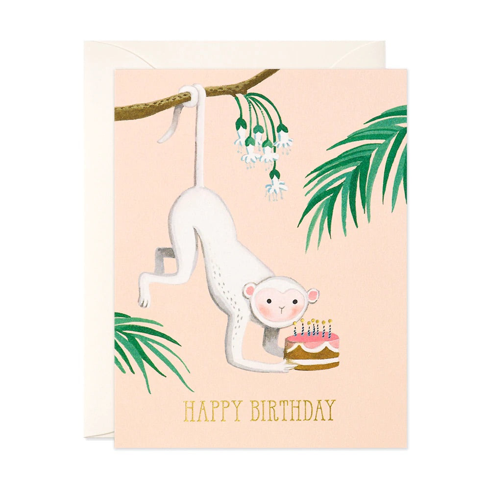 Happy Birthday monkey greeting card