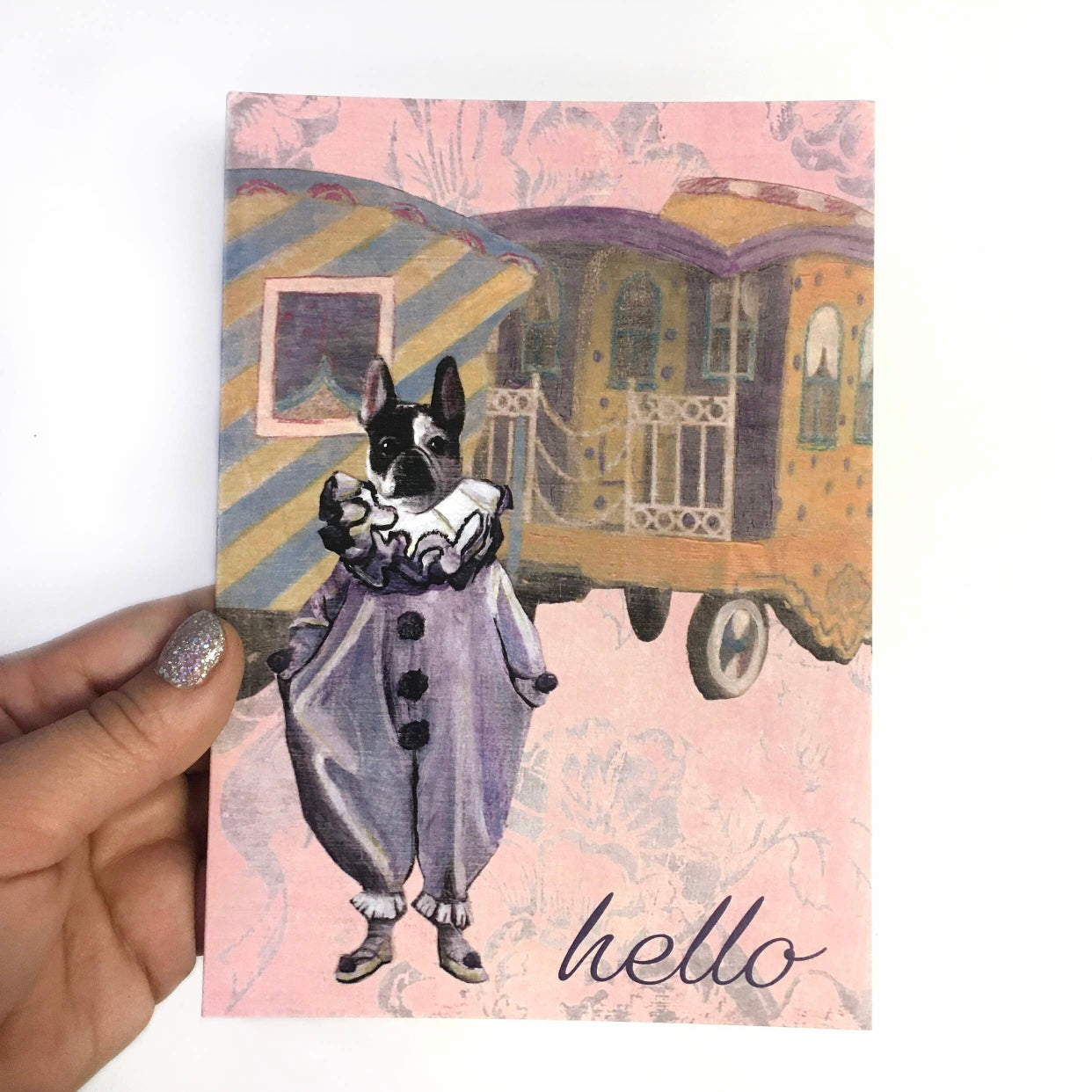 hello frenchie greeting card