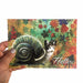 hello snail cat greeting card