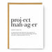 project manager greeting card