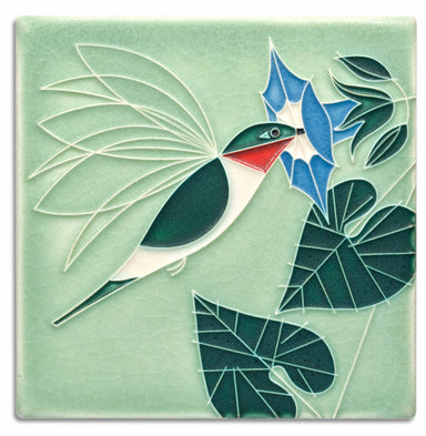 hummingbird ceramic decorative tile