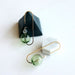 green blown glass earrings