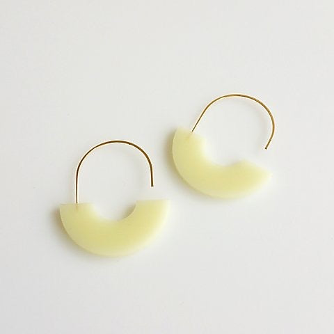 cream acrylic earrings