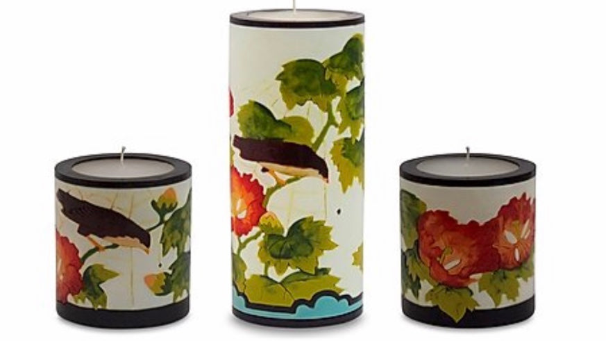 White Hibiscus glow Candles
