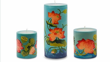 Lotus blossom glow candles