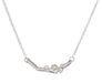 silver diamond branch necklace