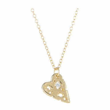 gold diamond heart necklace