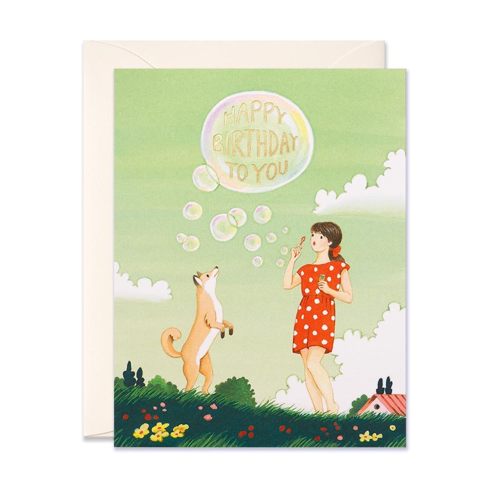 Happy Birthday to you bubbles greeting card