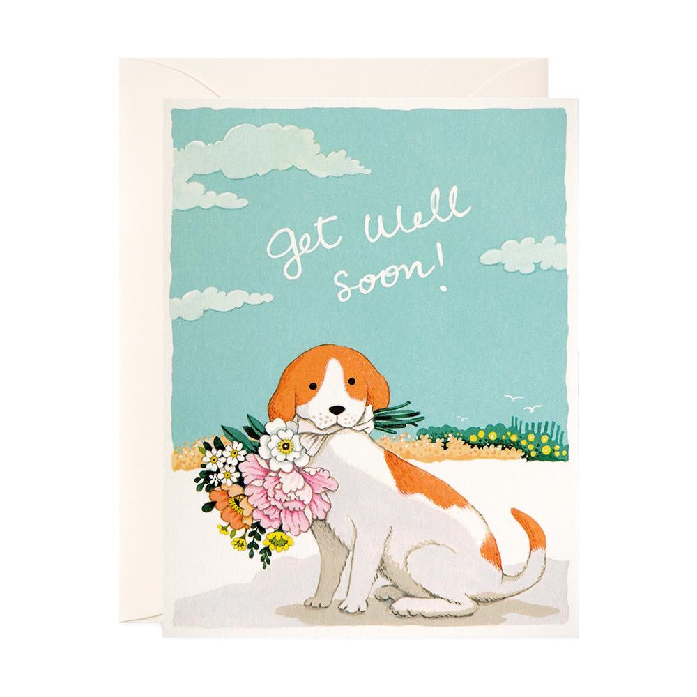 Get well soon puppy greeting card