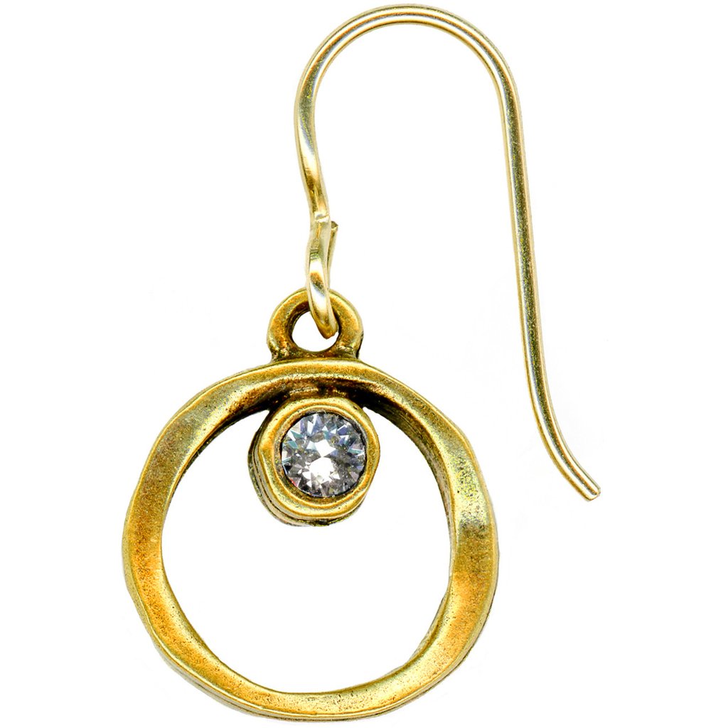 gold circle earrings with stones