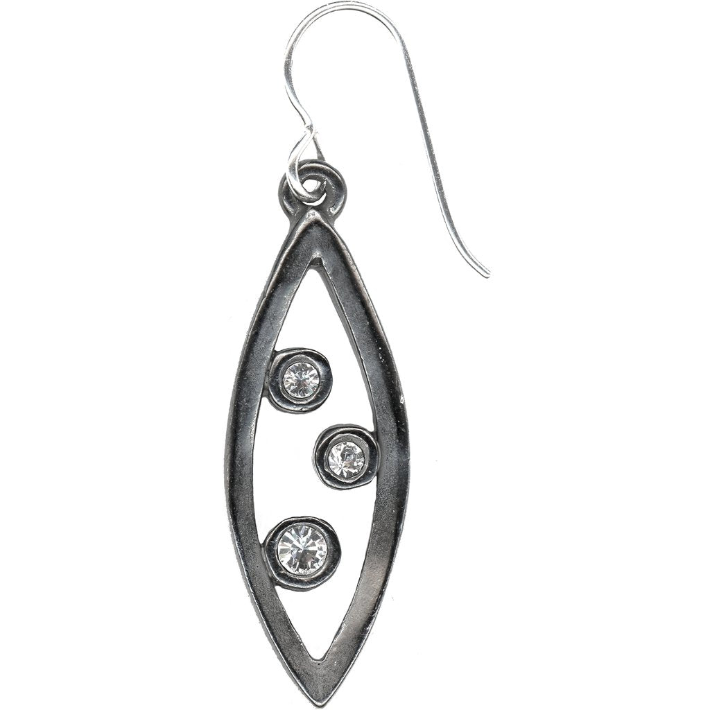 silver leaf earrings with stones