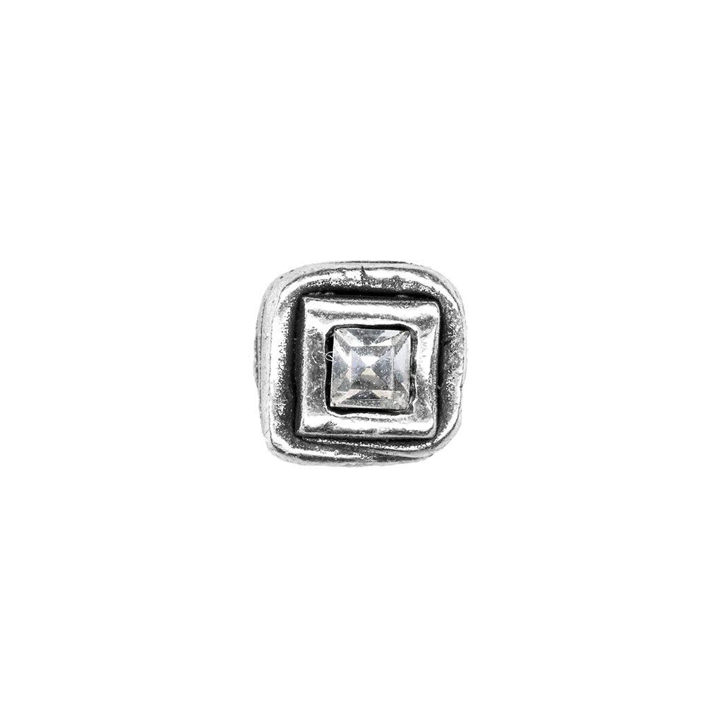 silver square post earrings