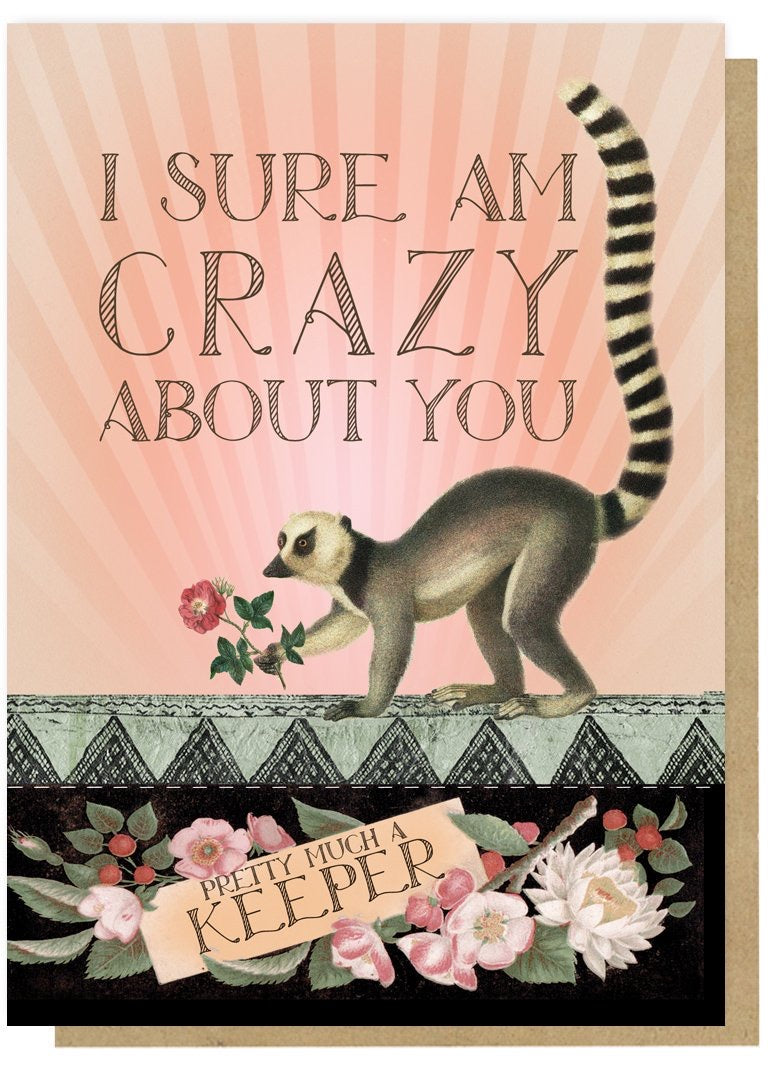 i sure am crazy about you greeting card