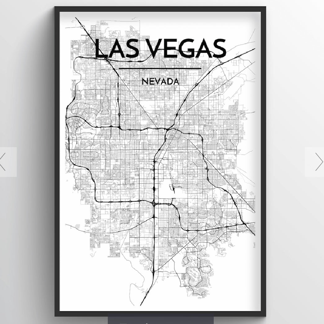 Las Vegas Nevada City Map Poster