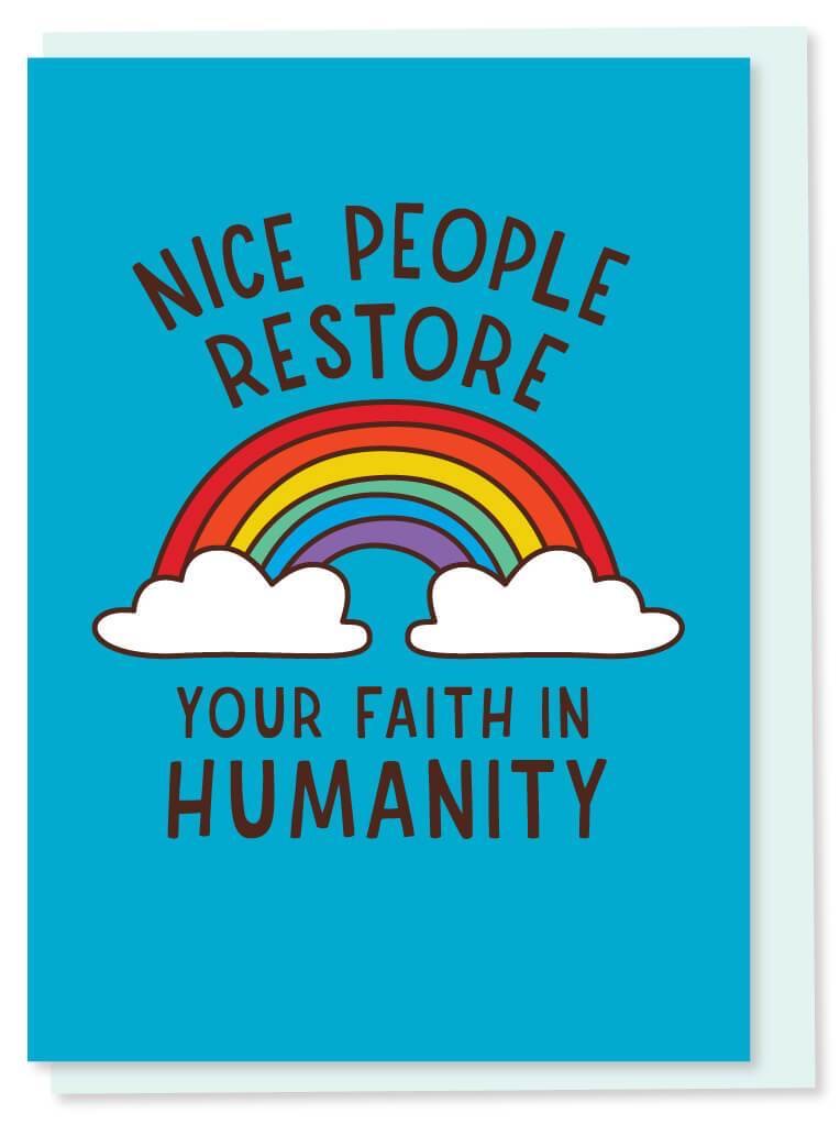 Rainbow Nice people greeting card
