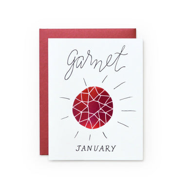 January Garnet Blank Birthday card