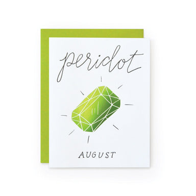 August Peridot Blank Birthday card