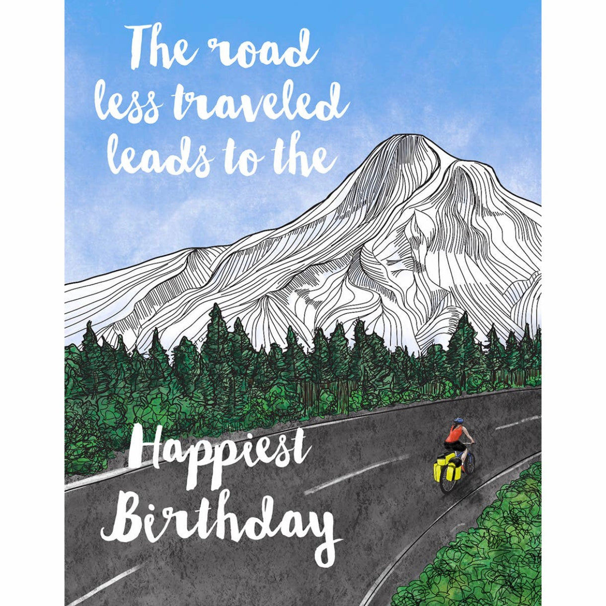 The road less traveled happiest birthday greeting card