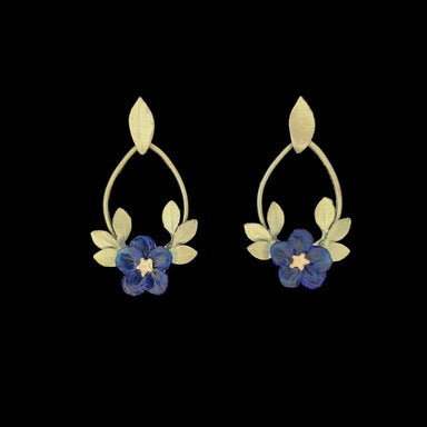 Blue violet oval hoop earrings