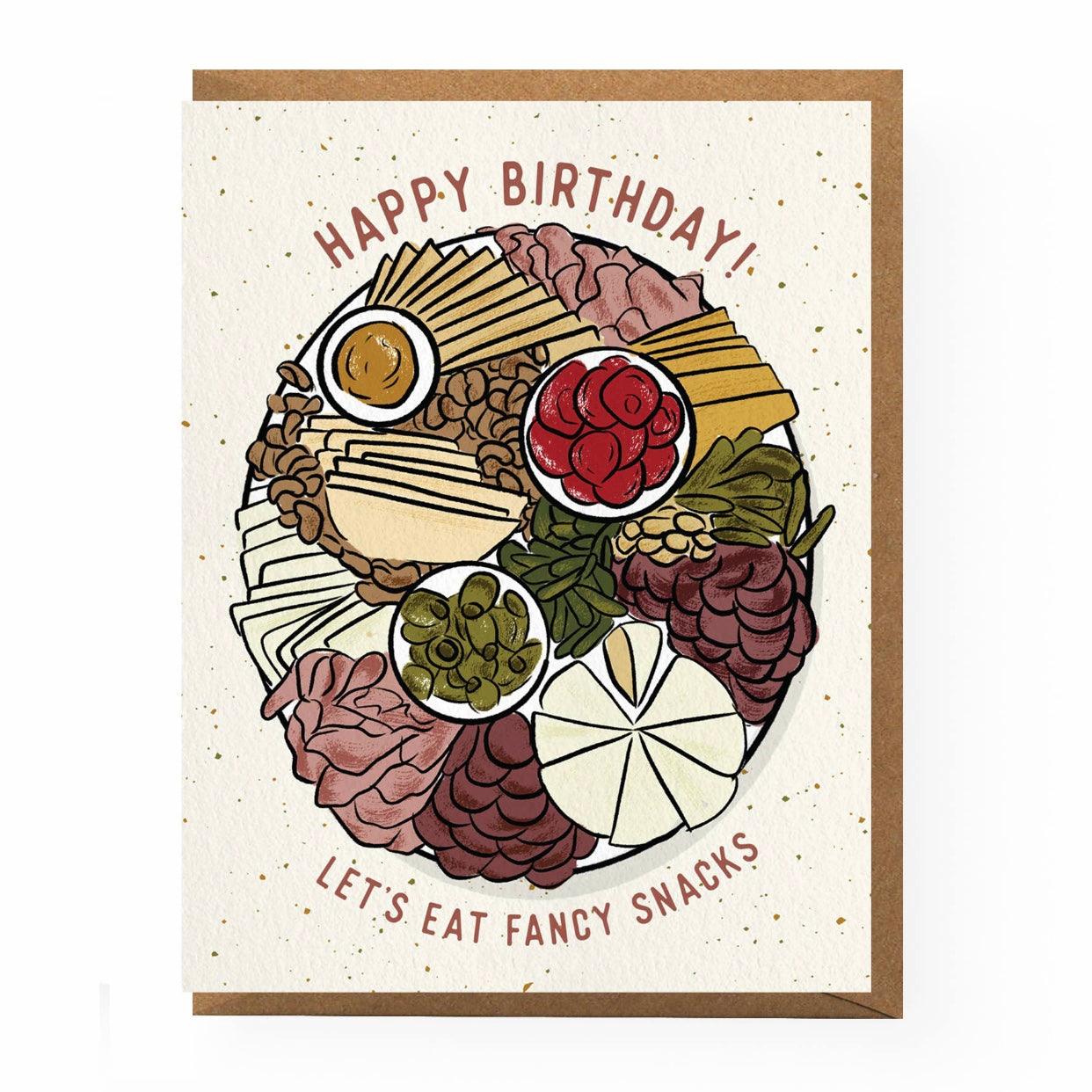 Happy Birthday let's eat fancy snacks greeting card