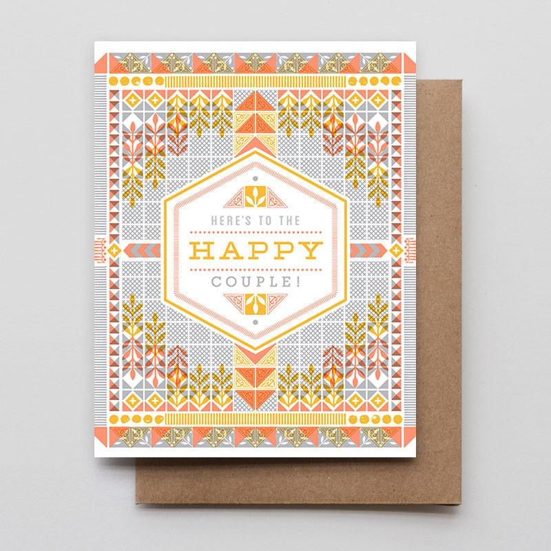 Here's to the happy couple greeting card