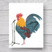 rooster blank greeting card