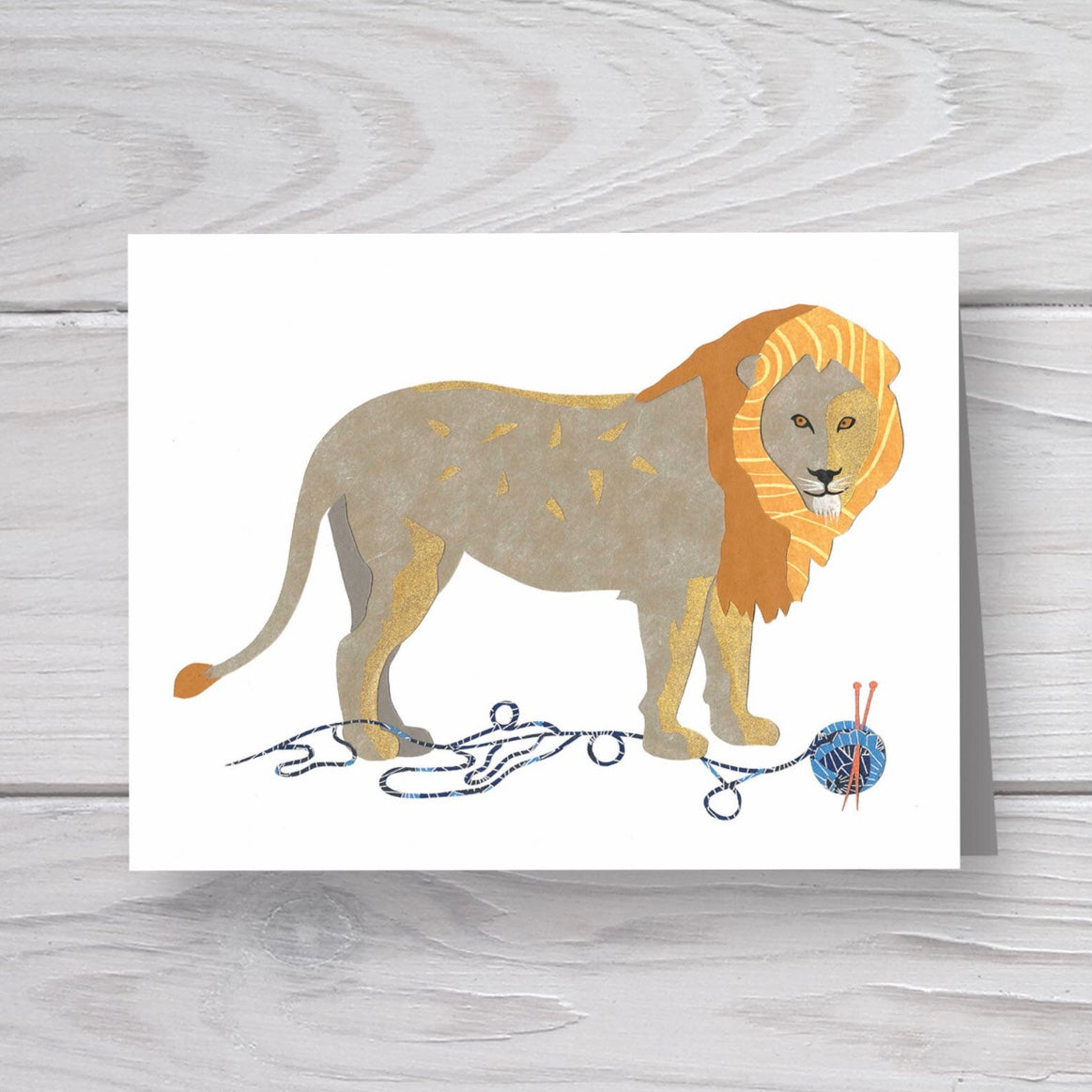 lion blank greeting card