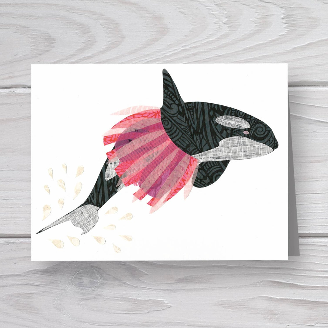 killer whale blank greeting card