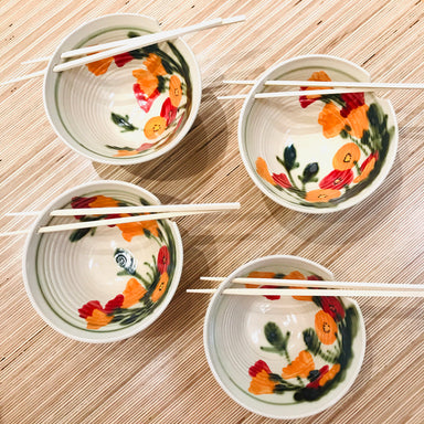 handmade ceramic bowl with chopsticks
