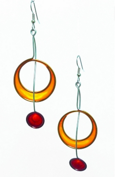 circle red earrings