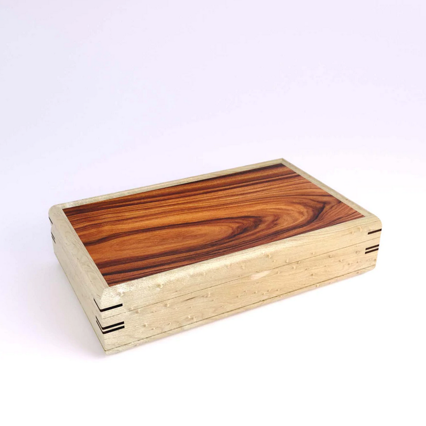 wood valet box with velvet