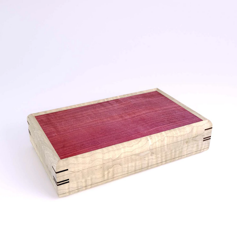 wood valet box with velvet