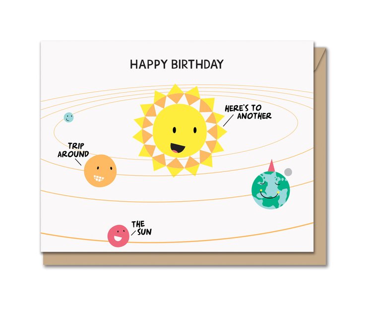 Happy Birthday planets Greeting card