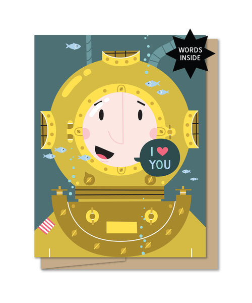 I love you scuba diver Greeting card