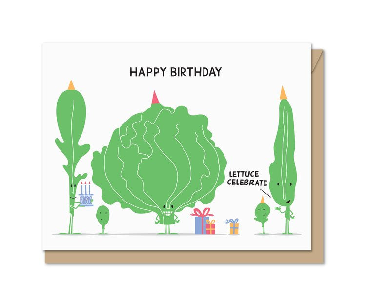 Happy Birthday lettuce celebrate Greeting card