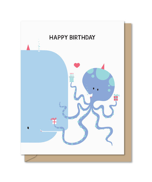 Happy Birthday octopus Greeting card