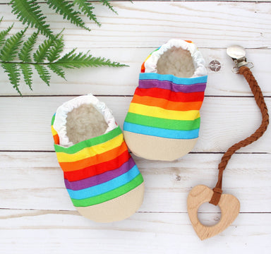 rainbow baby booties